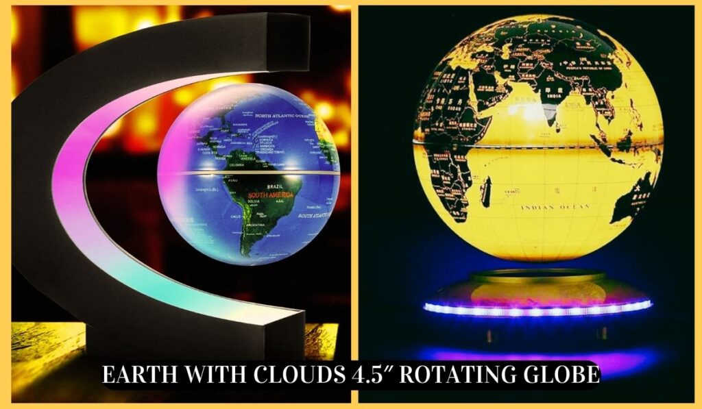 Earth with Clouds 4.5″ Rotating Globe