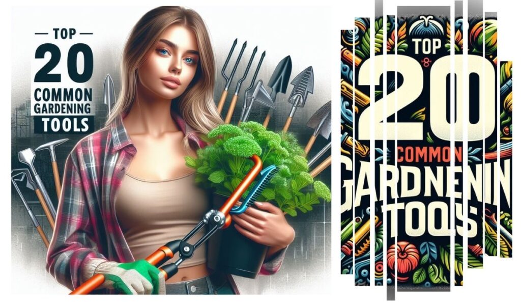 What are the 20 most common gardening tools